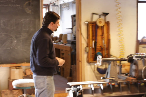student by the lathe 